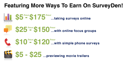 Featuring More Ways to Earn on SurveyDen.com